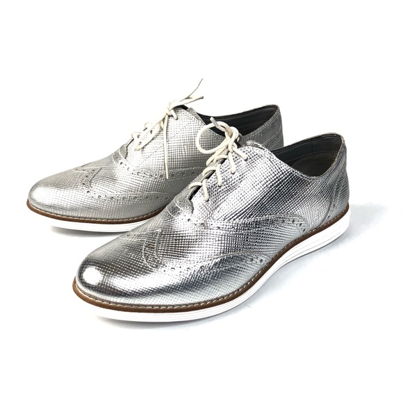 cole haan metallic oxfords